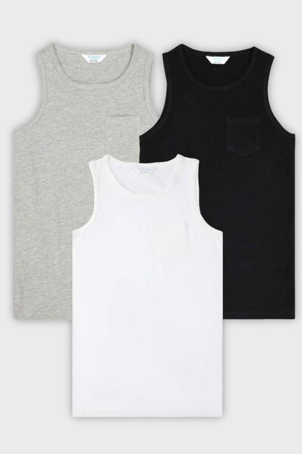 fb3767-tank-3pk-front1.jpg 3-Pack Tanktops for Men | Comfortable & Breathable Undershirts (FB-3767) - Image 1